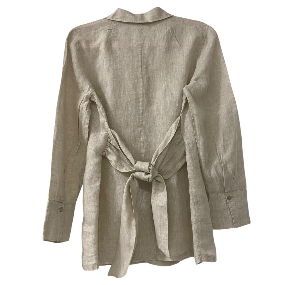 Chico's 100% Rayon Tunic that ties in the front or back Mother of Pearl Buttons - Picture 7 of 11